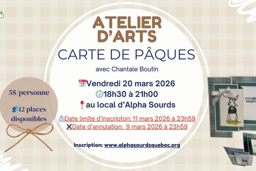 Atelier d'arts - Carte de Pâques