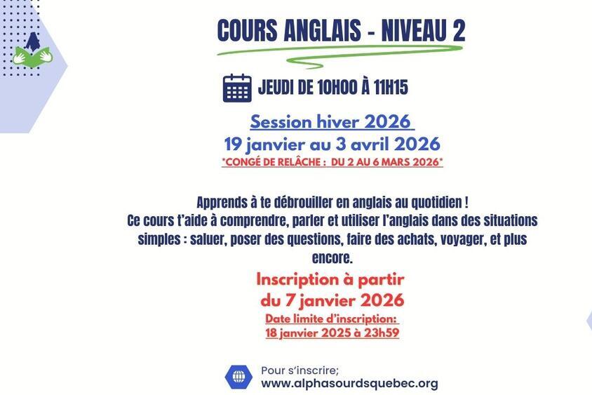Cours Anglais - Niveau 2 