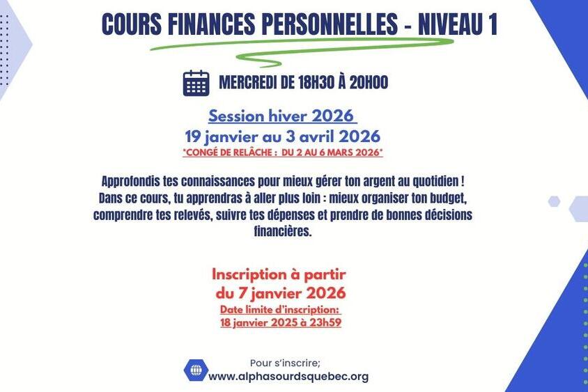 Cours Finances Personnelles - Niveau 1 