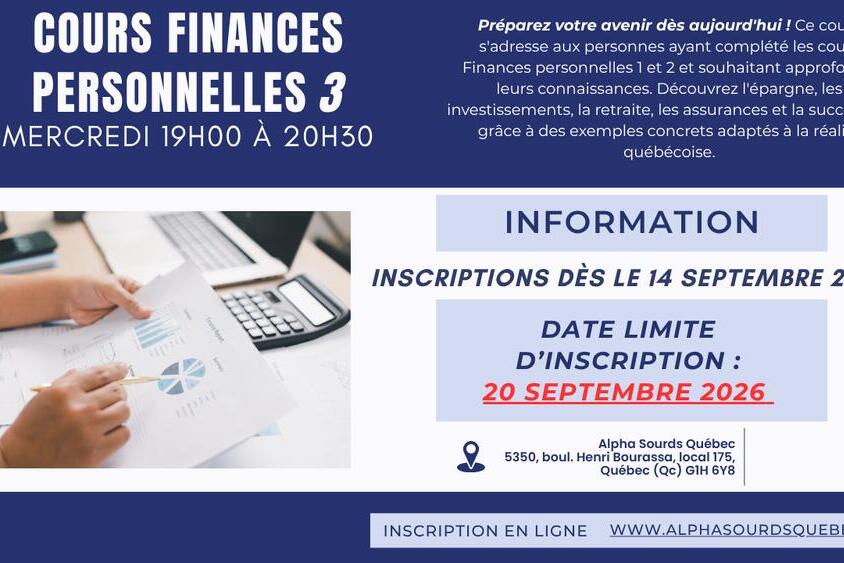 Cours Finances Personnelles - Niveau 3-ANNULÉ
